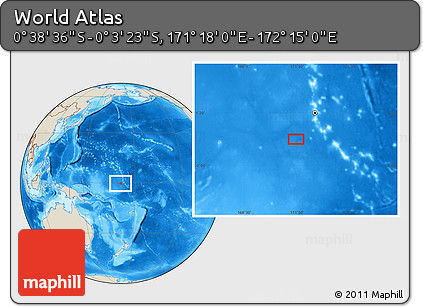 Shaded Relief Location Map of the Area around 0° 21' 0" S, 171° 46' 30" E