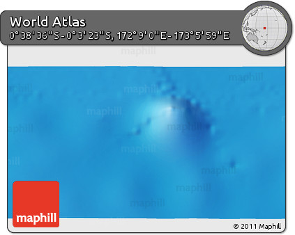 Shaded Relief 3D Map of the Area around 0° 21' 0" S, 172° 37' 30" E