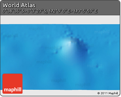 Shaded Relief 3D Map of the Area around 0° 21' 0" S, 172° 37' 30" E