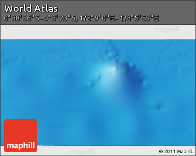 Shaded Relief 3D Map of the Area around 0° 21' 0" S, 172° 37' 30" E
