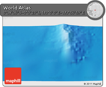 Physical 3D Map of the Area around 0° 21' 0" S, 173° 28' 29" E