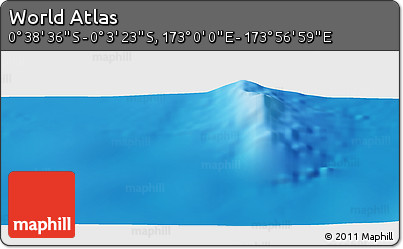 Shaded Relief Panoramic Map of the Area around 0° 21' 0" S, 173° 28' 29" E