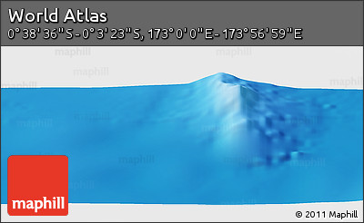 Shaded Relief Panoramic Map of the Area around 0° 21' 0" S, 173° 28' 29" E