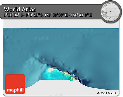 Satellite 3D Map of the Area around 0° 21' 0" S, 174° 19' 29" E