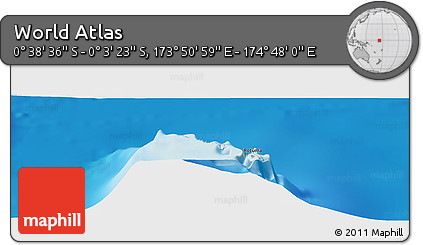Shaded Relief Panoramic Map of the Area around 0° 21' 0" S, 174° 19' 29" E