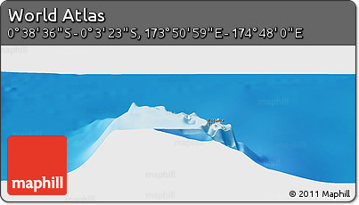 Shaded Relief Panoramic Map of the Area around 0° 21' 0" S, 174° 19' 29" E