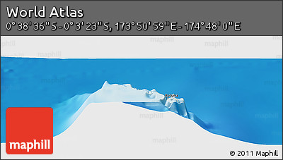Shaded Relief Panoramic Map of the Area around 0° 21' 0" S, 174° 19' 29" E