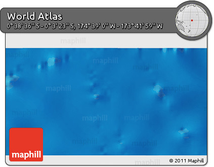 Physical 3D Map of the Area around 0° 21' 0" S, 174° 10' 30" W