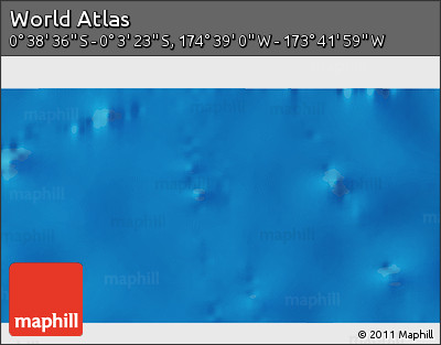 Physical 3D Map of the Area around 0° 21' 0" S, 174° 10' 30" W