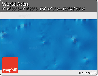 Physical 3D Map of the Area around 0° 21' 0" S, 174° 10' 30" W