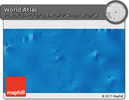 Shaded Relief 3D Map of the Area around 0° 21' 0" S, 174° 10' 30" W