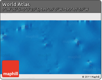 Shaded Relief 3D Map of the Area around 0° 21' 0" S, 174° 10' 30" W
