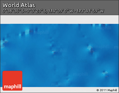 Shaded Relief 3D Map of the Area around 0° 21' 0" S, 174° 10' 30" W