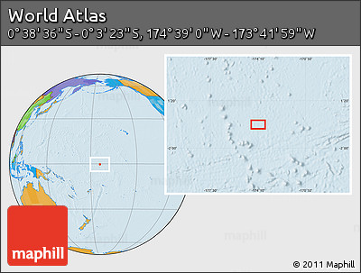 Political Location Map of the Area around 0° 21' 0" S, 174° 10' 30" W