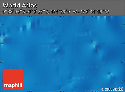 Shaded Relief Map of the Area around 0° 21' 0" S, 174° 10' 30" W
