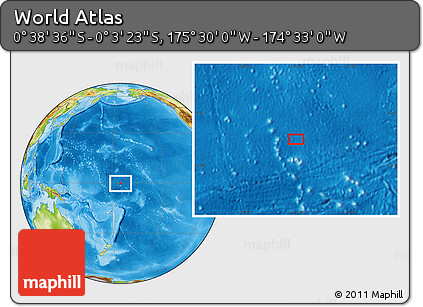 Physical Location Map of the Area around 0° 21' 0" S, 175° 1' 30" W
