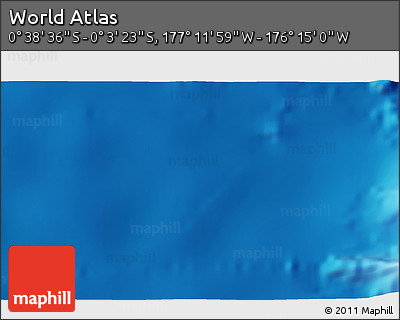 Physical 3D Map of the Area around 0° 21' 0" S, 176° 43' 29" W