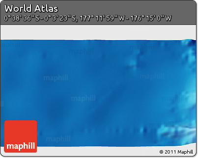 Physical 3D Map of the Area around 0° 21' 0" S, 176° 43' 29" W