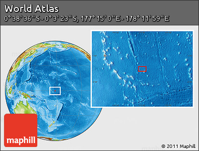 Physical Location Map of the Area around 0° 21' 0" S, 177° 43' 29" E