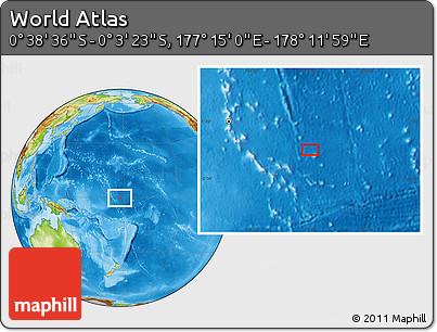 Physical Location Map of the Area around 0° 21' 0" S, 177° 43' 29" E