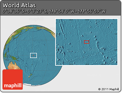Satellite Location Map of the Area around 0° 21' 0" S, 178° 25' 30" W