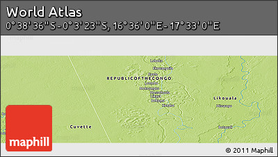 Physical Panoramic Map of the Area around 0° 21' 0" S, 17° 4' 30" E