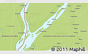 Physical 3D Map of the area around 0° 21' 0" S, 17° 55' 29" E