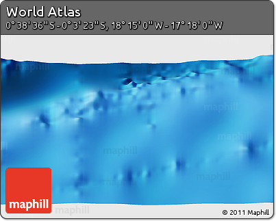 Physical 3D Map of the Area around 0° 21' 0" S, 17° 46' 29" W