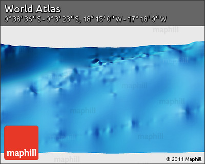 Shaded Relief 3D Map of the Area around 0° 21' 0" S, 17° 46' 29" W