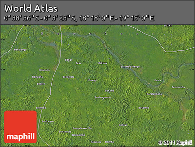 Satellite Map of the Area around 0° 21' 0" S, 18° 46' 29" E