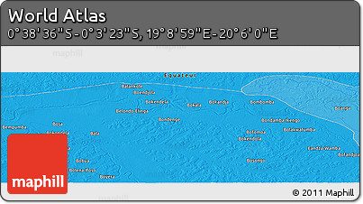 Political Panoramic Map of the Area around 0° 21' 0" S, 19° 37' 30" E