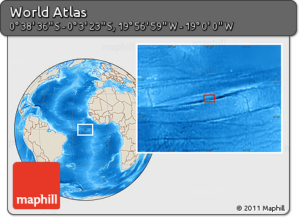 Shaded Relief Location Map of the Area around 0° 21' 0" S, 19° 28' 30" W