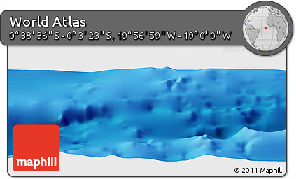 Shaded Relief Panoramic Map of the Area around 0° 21' 0" S, 19° 28' 30" W