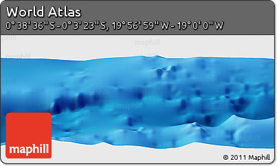 Shaded Relief Panoramic Map of the Area around 0° 21' 0" S, 19° 28' 30" W