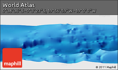 Shaded Relief Panoramic Map of the Area around 0° 21' 0" S, 19° 28' 30" W