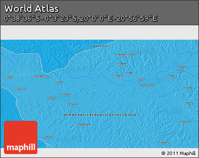 Political 3D Map of the Area around 0° 21' 0" S, 20° 28' 30" E