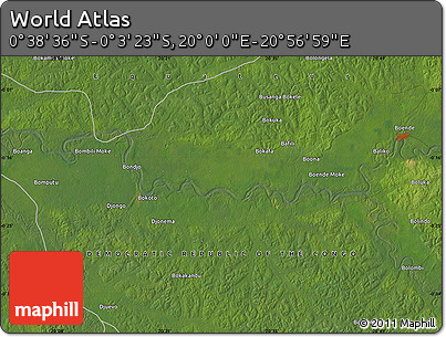 Satellite Map of the Area around 0° 21' 0" S, 20° 28' 30" E