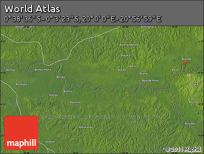 Satellite Map of the Area around 0° 21' 0" S, 20° 28' 30" E