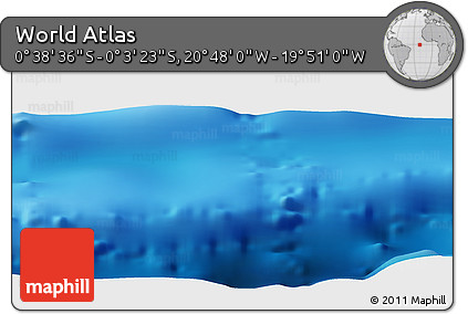 Physical Panoramic Map of the Area around 0° 21' 0" S, 20° 19' 30" W