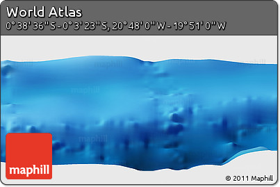 Physical Panoramic Map of the Area around 0° 21' 0" S, 20° 19' 30" W