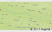 Physical 3D Map of the area around 0° 21' 0" S, 21° 19' 30" E