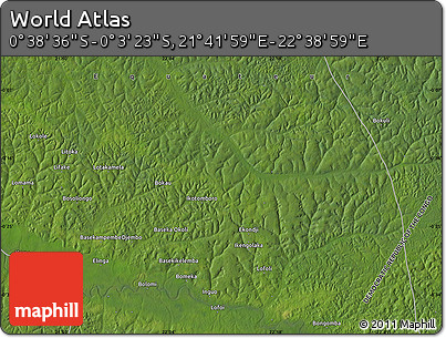 Satellite Map of the Area around 0° 21' 0" S, 22° 10' 29" E