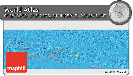 Political Panoramic Map of the Area around 0° 21' 0" S, 22° 10' 29" E