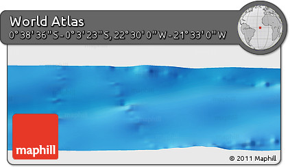 Physical Panoramic Map of the Area around 0° 21' 0" S, 22° 1' 29" W