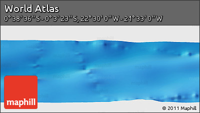 Physical Panoramic Map of the Area around 0° 21' 0" S, 22° 1' 29" W
