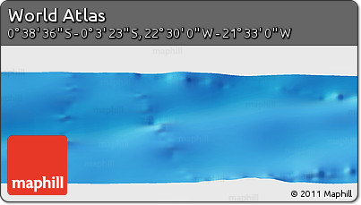 Physical Panoramic Map of the Area around 0° 21' 0" S, 22° 1' 29" W