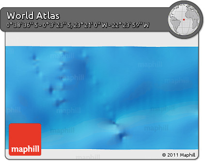 Shaded Relief 3D Map of the Area around 0° 21' 0" S, 22° 52' 30" W
