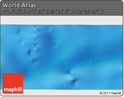 Shaded Relief 3D Map of the Area around 0° 21' 0" S, 22° 52' 30" W
