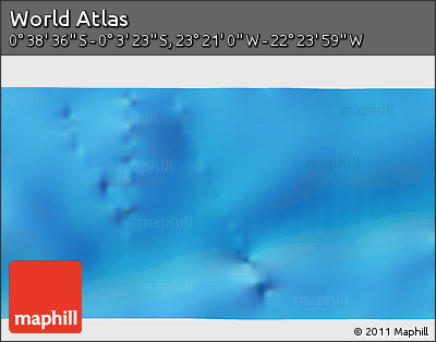 Shaded Relief 3D Map of the Area around 0° 21' 0" S, 22° 52' 30" W