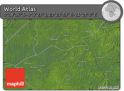 Satellite Map of the Area around 0° 21' 0" S, 23° 52' 30" E